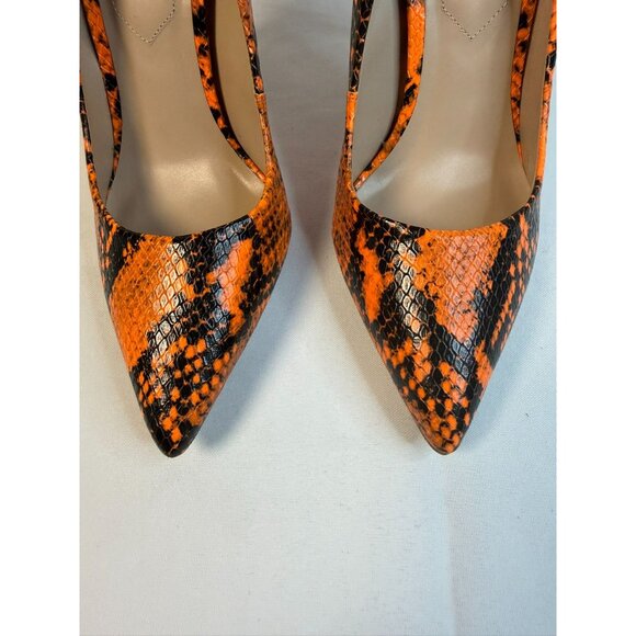 Aldo Cassedy Orange Snake Print Size 7 Pumps  Formal Stiletto High Heel - Picture 4 of 12
